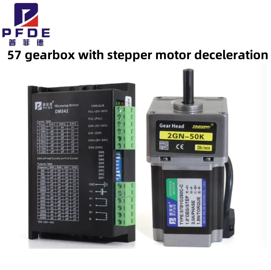

CNC Machine Geared motors 57 gearbox with 2.8N.M 57BYG250H-C gear reducer for stepper motor 2GN eccentric shaft output 8mm