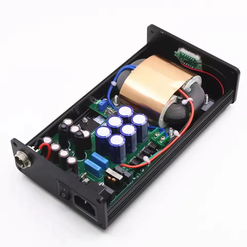 새로운 50W HiFi 초저소음 DC 선형 전원 공급 장치 DC12V 3A 오디오 증폭기 LPS PSU(블루 디스플레이 포함)