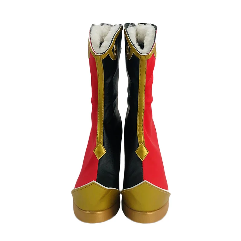 Genshin Impact Liyue Harbor Adepti Wise Innocence Yanfei Enhi Cosplay Red Black Shoes Heel Boots