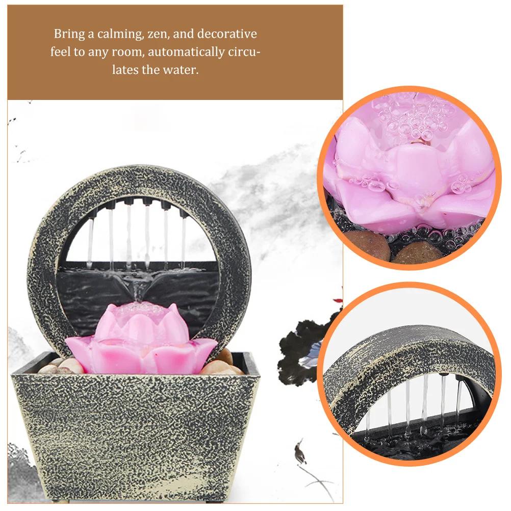 

1Set Creative Flower Desktop Waterfall Ornament Running Water Tabletop Fountain Indoor Desk Fountain for Home Office