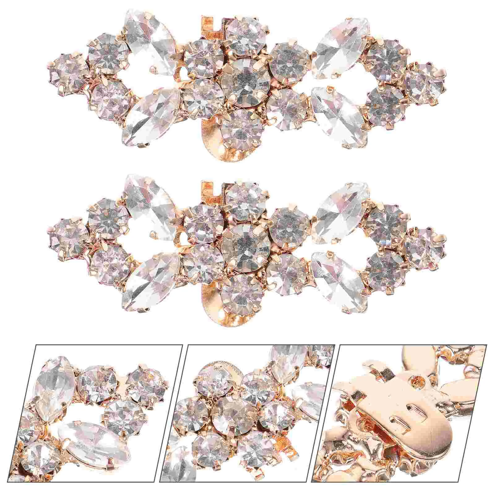 

Fashion Rhinestone Buckle Shoe Bling Accessories Clips for Wedding Pumps Decor Shoes Applique Brides