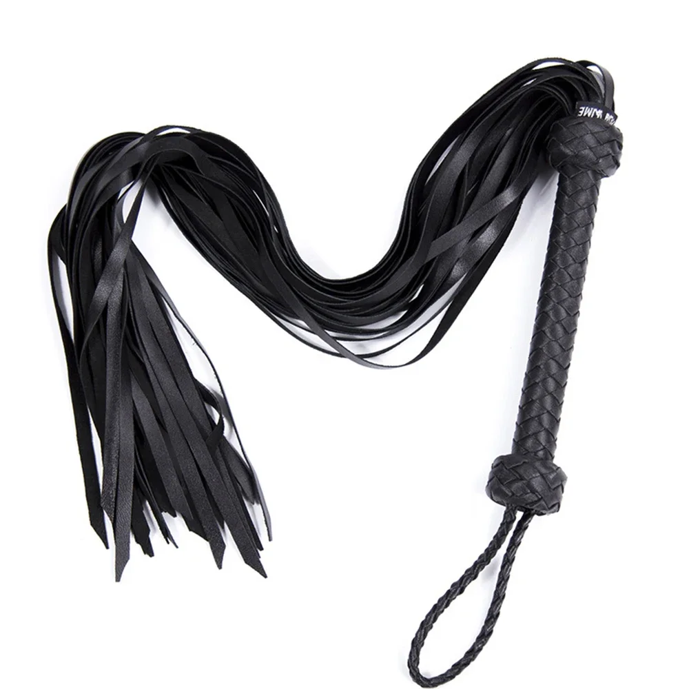 

87CM Handmade Genuine Sheepskin Leather HorseWhip,Sheepskin Suede Flogger Cowhide Horse Riding Whip Handle with Wrist Strap