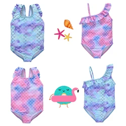 Fashion Girls Swimsuit One Piece Swimwear Cute Mermaid Beachwear For Children Summer Bathing Suits Bikini For 9M to 6 Y