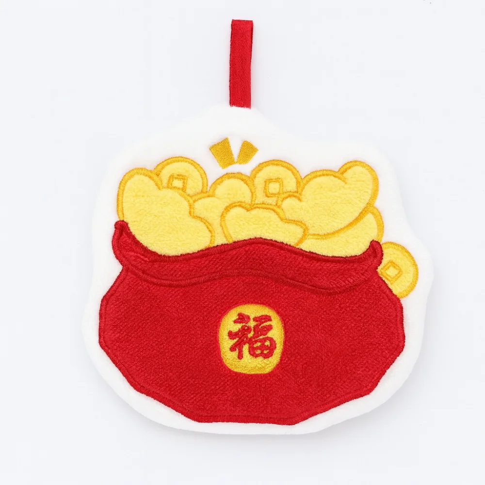 

Праздничное быстросохнущее мультяшное полотенце для рук, впитывающее подвесное весеннее праздничное полотенце, благословение, утолщенная подвесная ткань на удачу, домашнее хозяйство