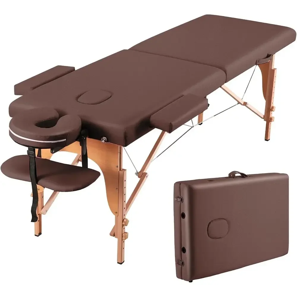 

Portable Wide 84 High-Adjustable Massage Bed with Carry Case - Brown