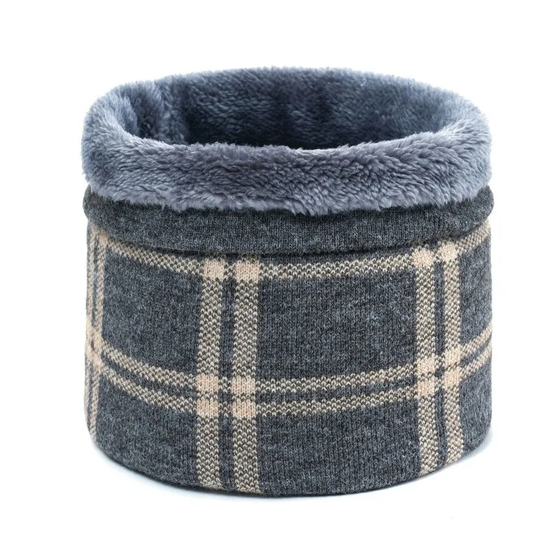 Winter Scarf Men Women Fleece Thickened Solid Color Warm Neck Cover Windproof Wool Outdoor Cold Weather Elderly Neck Warmer