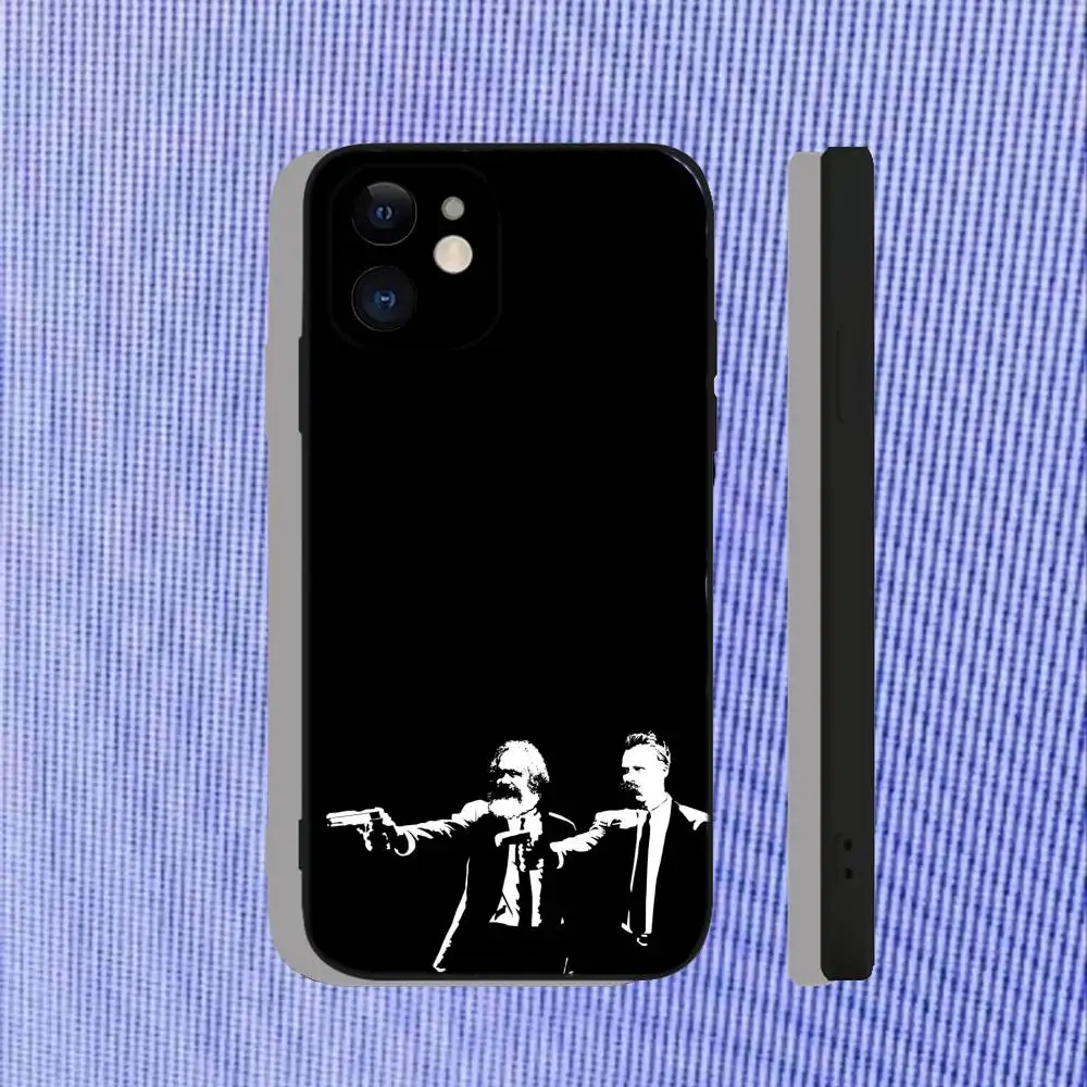 حافظة هاتف كارل ماركس لهاتف آيفون 16,15,14,13,12,11,Pro,Max,Plus,X,XS,XR,SE,8,7,Mini,soft Silicone Black Case