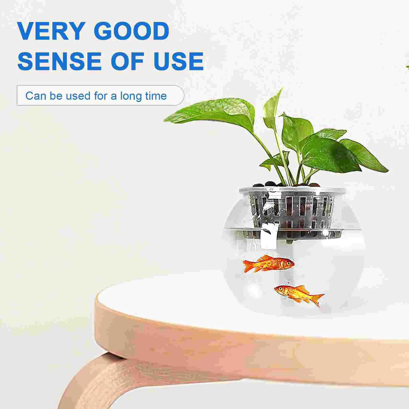 Round Transparent Fish Tank Plastic Aquarium For Desktop Tabletop Bowl Anti-falling Office Plant Holder Goldfish Home