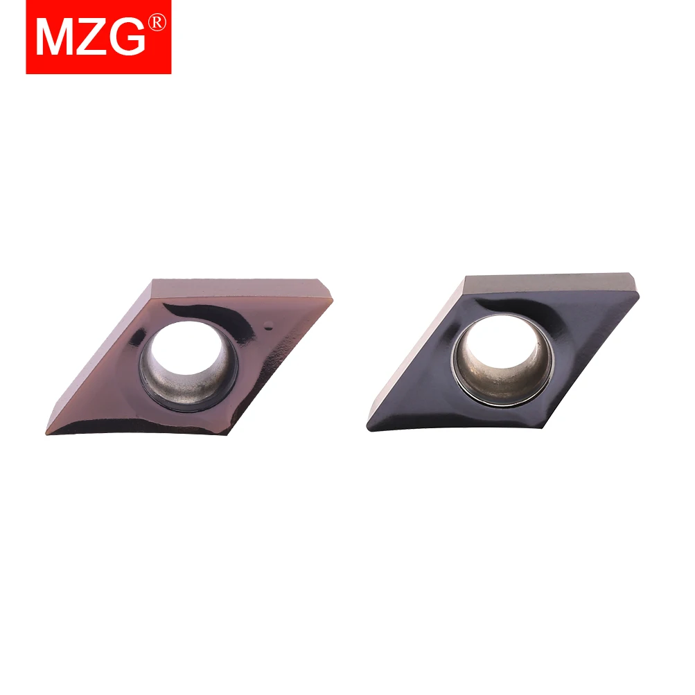 MZG 10pcs DCGT 1L Tungsten Steel Base Material CNC Lathe Boring Coating Smooth Chip Turning Tool Carbide Inserts