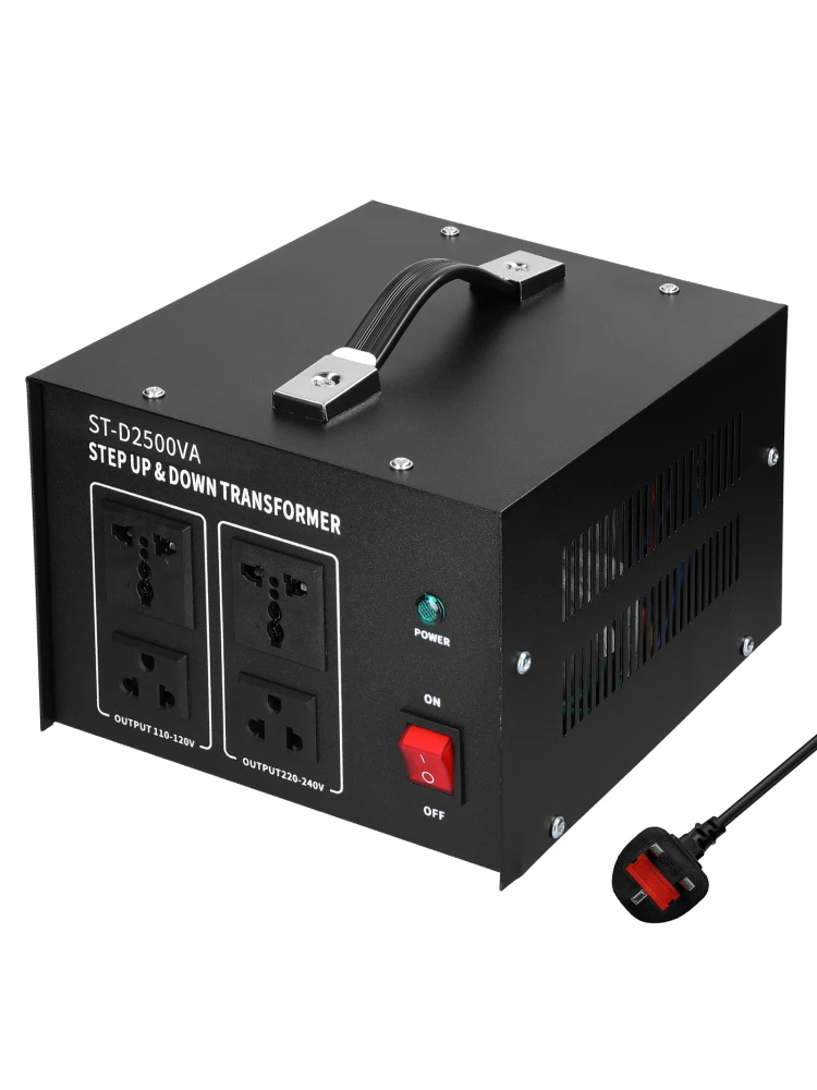110V/220V Voltage Converter 1200W/2500W Portable Appliances Powerful Voltage Regulator Step Up & Down Voltage Transformer
