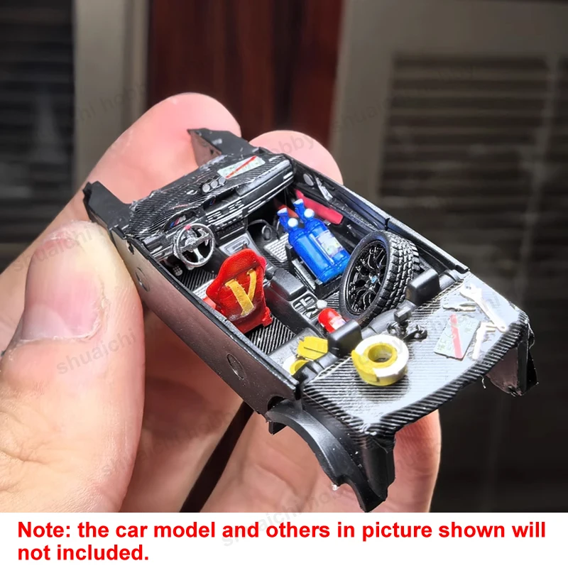 1Set Volante Stampato in 3D per Auto in Scala 1/64/Veicolo da Corsa Modello Verniciato in Miniatura Ruote di Controllo Gara Parti in Resina FAI DA TE