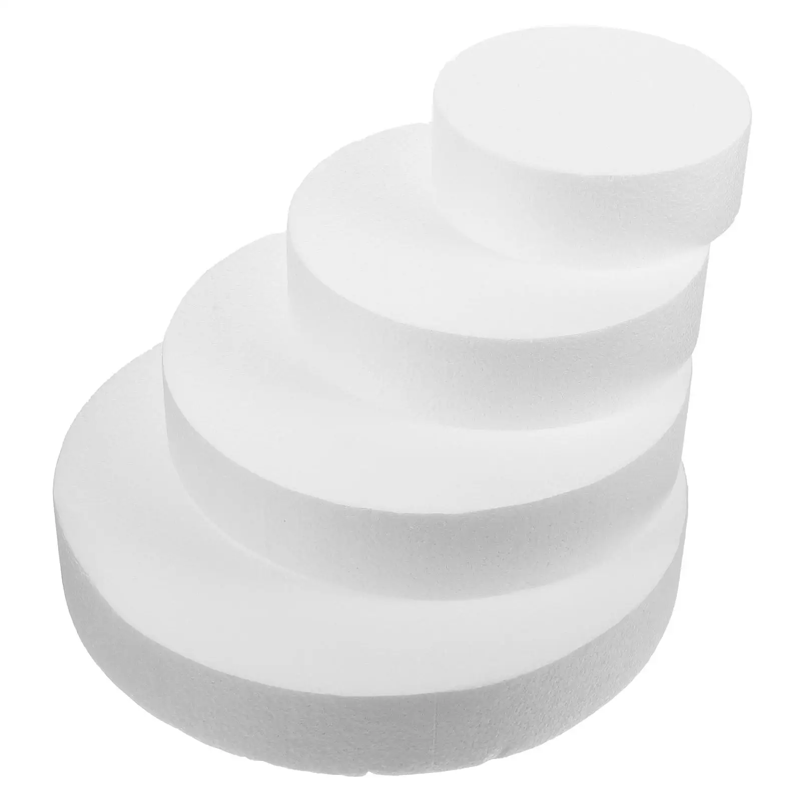 

4 Pcs Foam Cake Prop Square Stand Party Decoration Suite Polystyrene White Practice