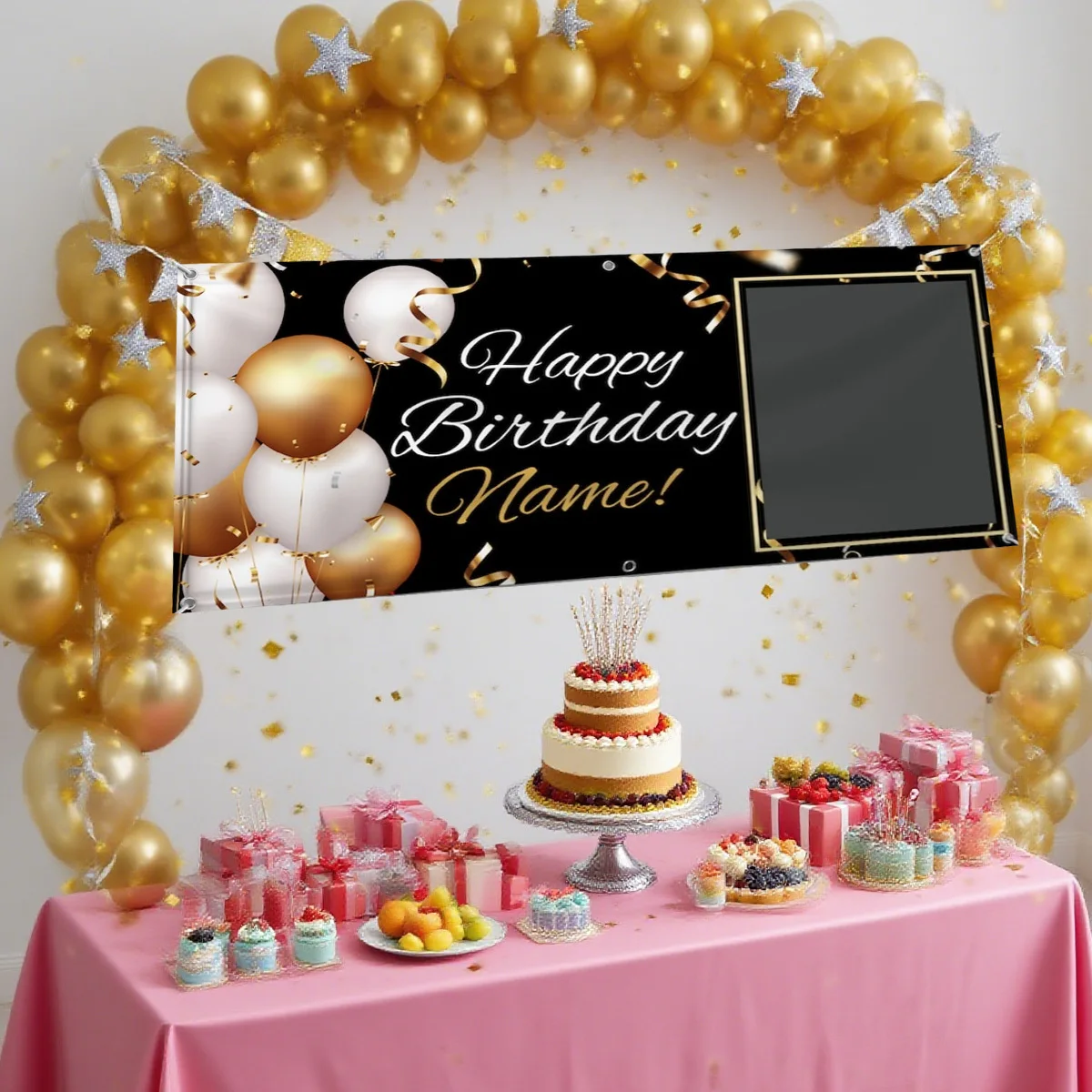 

Personalized Birthday Polyster Banner | Ideal for Garden, Yard Decoration | Perfect for Anniversaries & Halloween Christmas