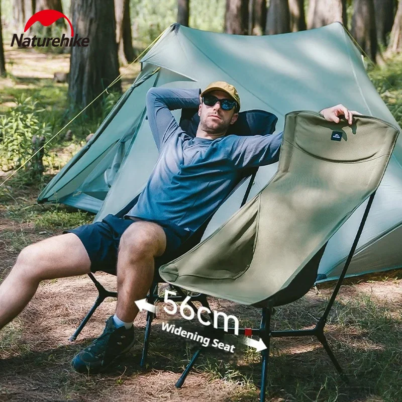 Naturehike YL01 Ultralight Camping Chair High Back Relax Chairs Foldable Portable Outdoor Picnic Chair  150KG Load Moon Chairs