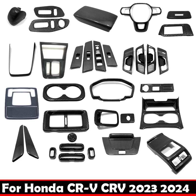 For Honda CR-V CRV 2023 2024 ABS Interior Accessories Steering Wheel Button Door Handle window lift gear control air vent cover