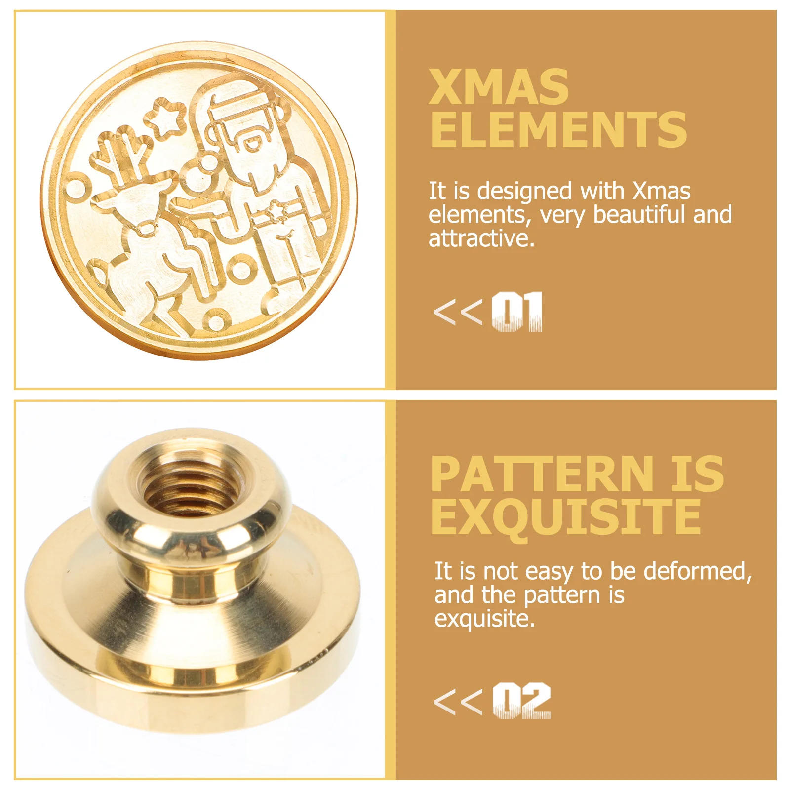 

Xmas Wax Seal Stamp Christmas Craft Envelope Sealing Lacquer Head Durable Seals Party