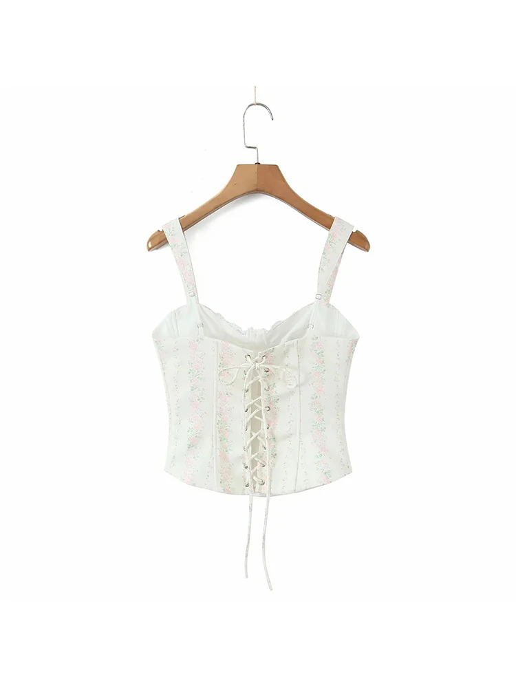 Women's New Fashion Sleeveless Sweet Floral Camisole Top Women 2 Pieces Bodycon Skirt Sets Two Piece Set Women Outfit