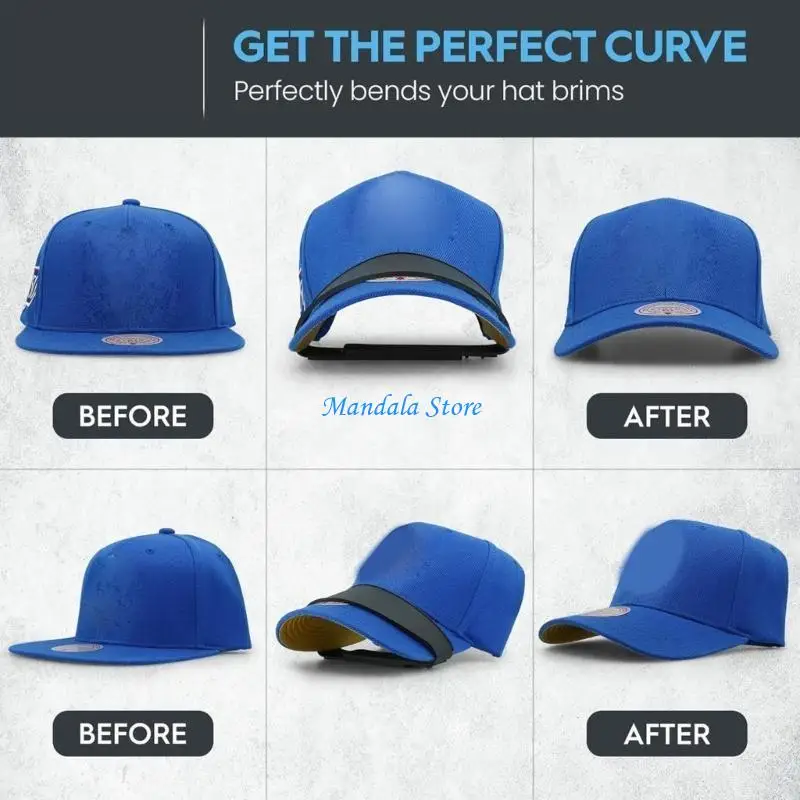 

U2JC Foldable Hat Assistant Functional Hat Brims Adjuster Convenient Hat Shaper Hat Bill Bender Hat Brims Bending Bands
