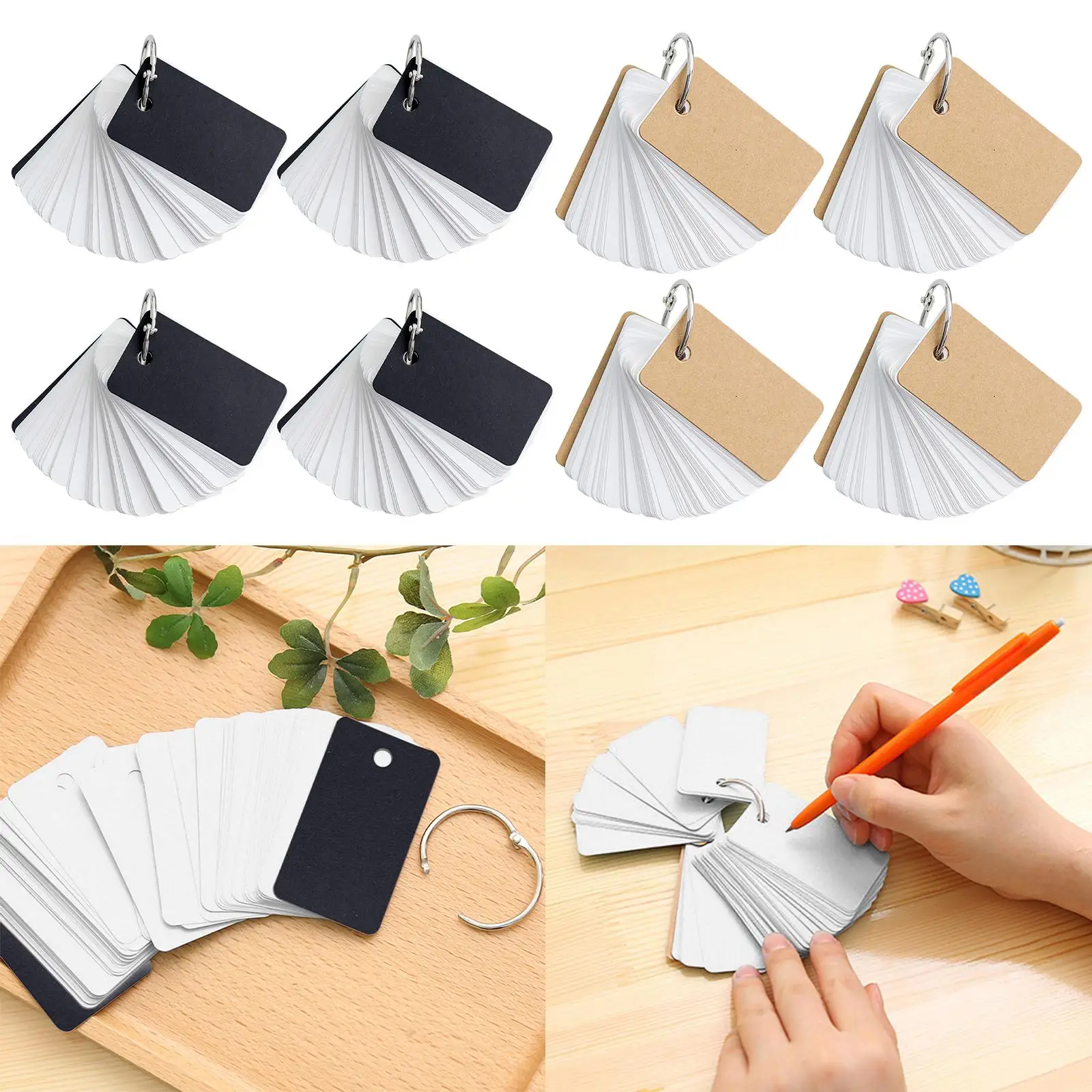 Mini Study Cards Note Cards Cards Home Bookmark DIY Notebook Kids Memo Scratch Pads with Binder Rings