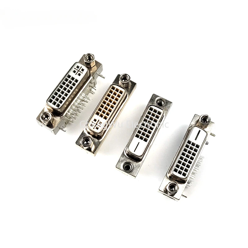 2PCS DVI24+5 DVI24+1 Solder-wire Male/Female Header DVI-I Connector Bent Female-header 90-degree DVI Adapter Plug Terminal