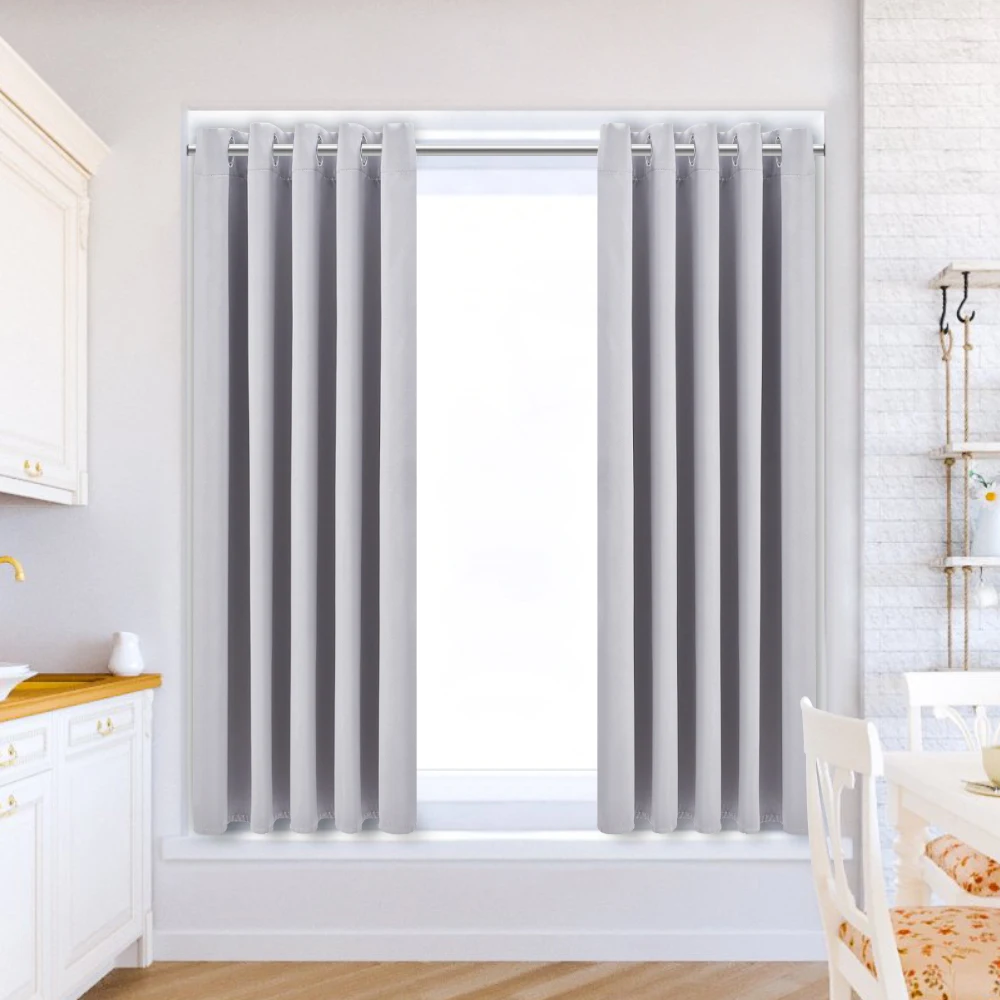 【Lifeideas】Solid Colour Grommet Top Polyester 100% Blackout Curtains Pair Home Decoration Windows Doors