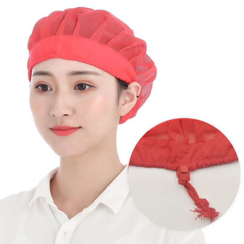 Adjustable Women\'s Kitchen Hats Workshop Men\'s Work Mesh Hat Electronic Food Processing and Textile Factory Breathable Cap