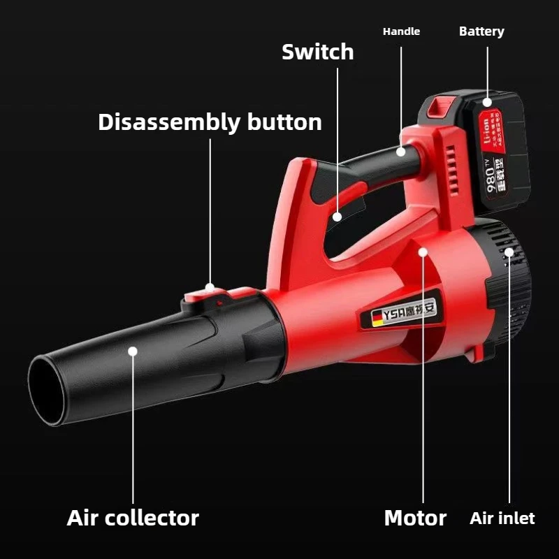 منفاخ عاصفة صناعي قوي منفاخ أوراق الشجر اللاسلكي منفاخ هواء كهربائي مع بطارية لتنظيف الغبار والثلج قابل لإعادة الشحن #5