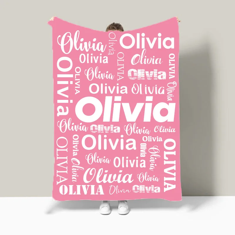 

Personalized Personalised Custom Name Text Flannel Bedspread Throw Blanket,Holiday,Christmas,Xmas,Birthday Gift,Drop Shipping