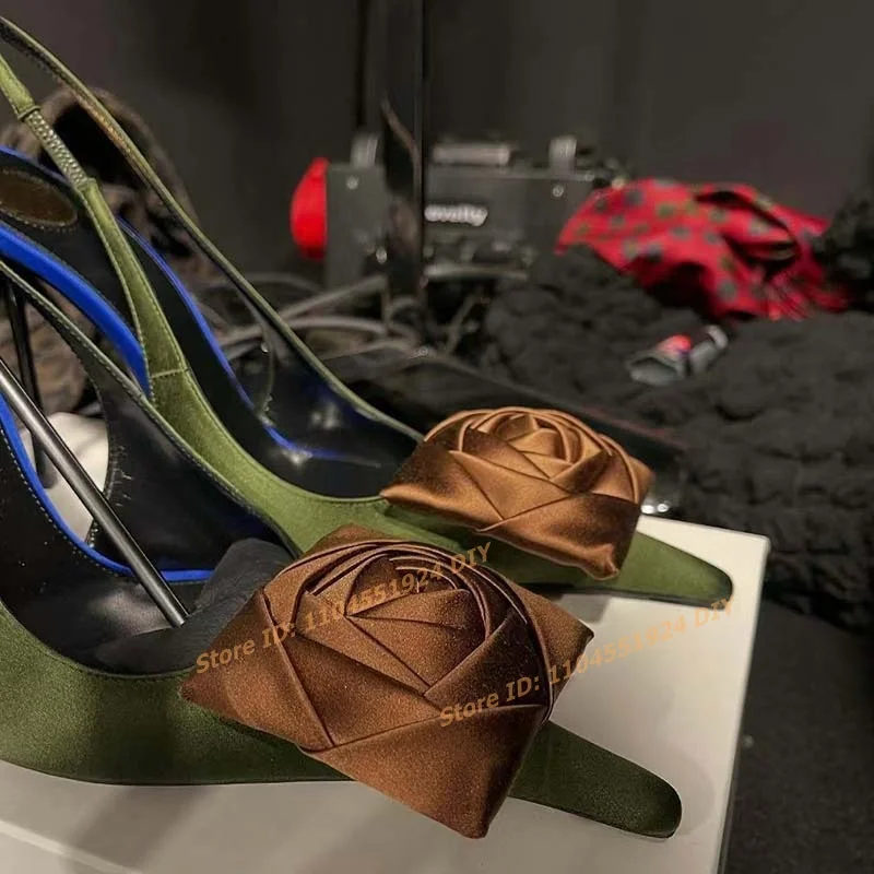 

Long Pointed Toe with Flowers Stiletto Thin Heeled High Heel Shoes Women Slip On Abnormal Heeled Pumps Fashion Party Shoes