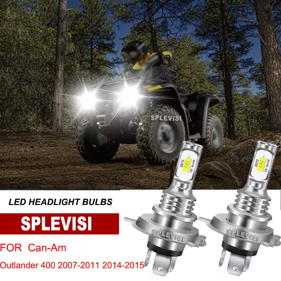 

LED H4/9003 Headlight Conversion Bulbs For Can-Am Outlander 400 2007-2011 2014-2015 570 2018-2022 800 2007-2012