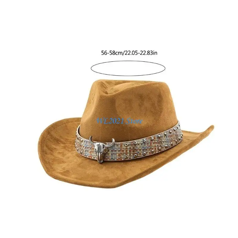 G5GC قبعة مريحة ذات أنماط غربية كاجوال رياضية قبعة حرفية مقاومة للعرق للحفلات ذات الطابع الشخصي #6