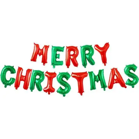

New Christmas Balloon 16 Inch MERRYCHRISTMAS Letter Globos Happy New Year Balloon Set Golden Yellow Silver Balloon
