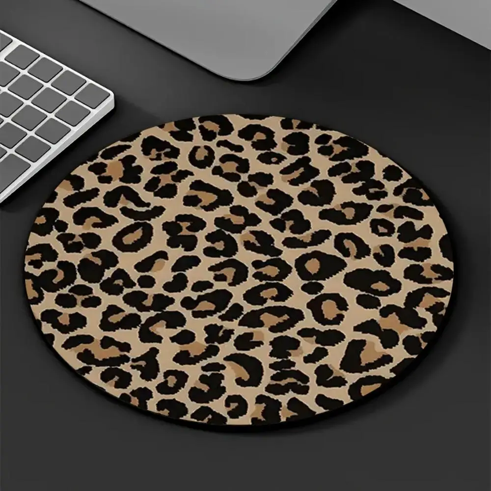 لوحة ماوس صغيرة مستديرة بطبعة الفهد، حصيرة ماوس للكمبيوتر المحمول للمنزل والمكتب، مكتب ألعاب، ملحقات الكمبيوتر المحمول، مكتب داخلي #1