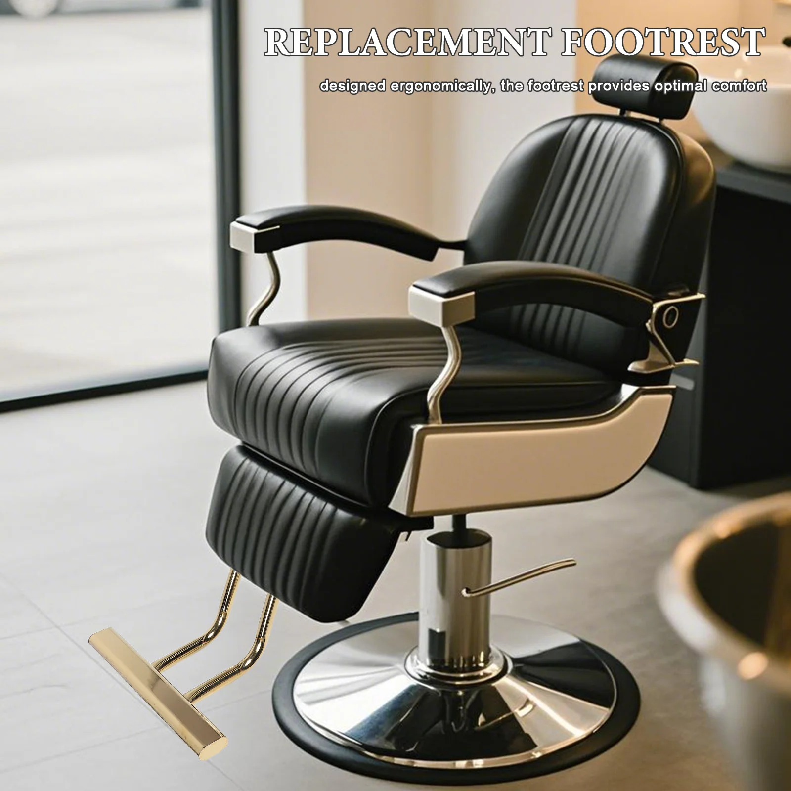 

Salon Chair Footrest Replacement Barber Chair Foot Rest Durable Steel Support For Hairdressing Spa Equipment Leg Pad