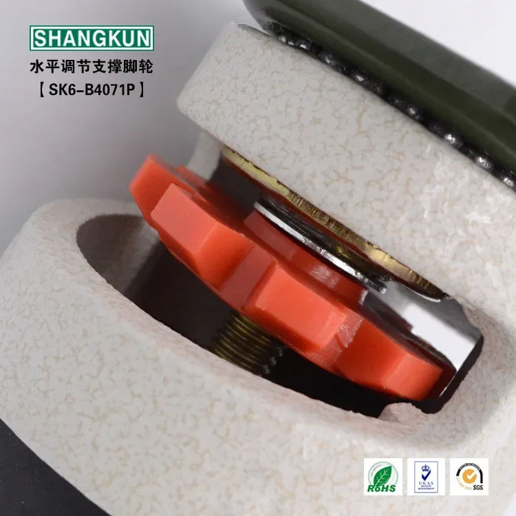 SK6-B4071P Soporte de ajuste Horizontal Ruedas Equipo Semiconductor Máquina Herramienta Rueda Forma de alta resistencia