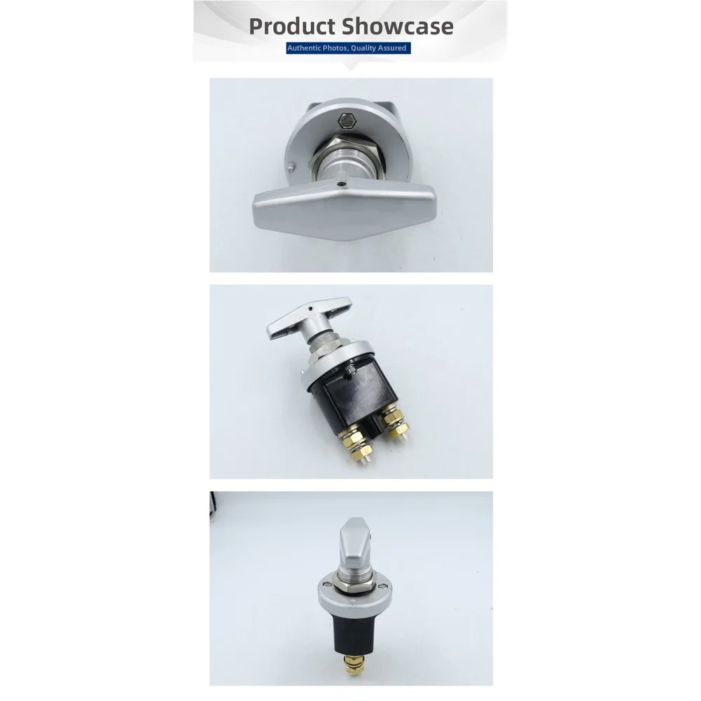 Main For battery Disconnect Switch with Rotary Knob for Truck Power Control Silver Finish Metal and Copper Construction