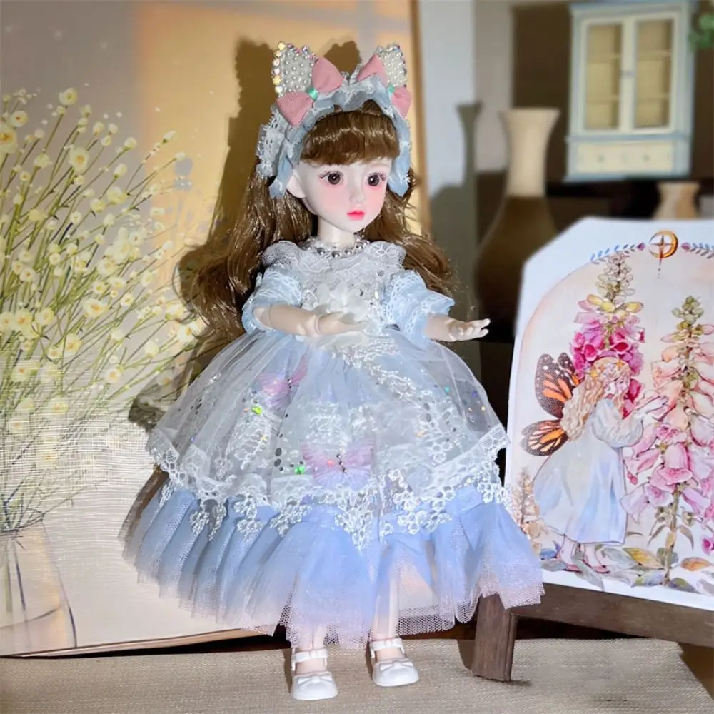 Vestido de princesa con vestido de novia, muñeca BJD 3D de 30cm, exquisitos regalos de cumpleaños para niños, articulaciones móviles atractivas, juguete para niños