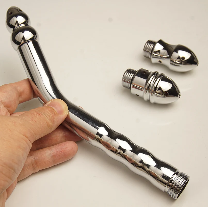 فوهة حقنة شرجية معدنية، 3 رؤوس منظف حقنة شرجية للاستحمام، تنظيف تنظيف دش المياه المحمول