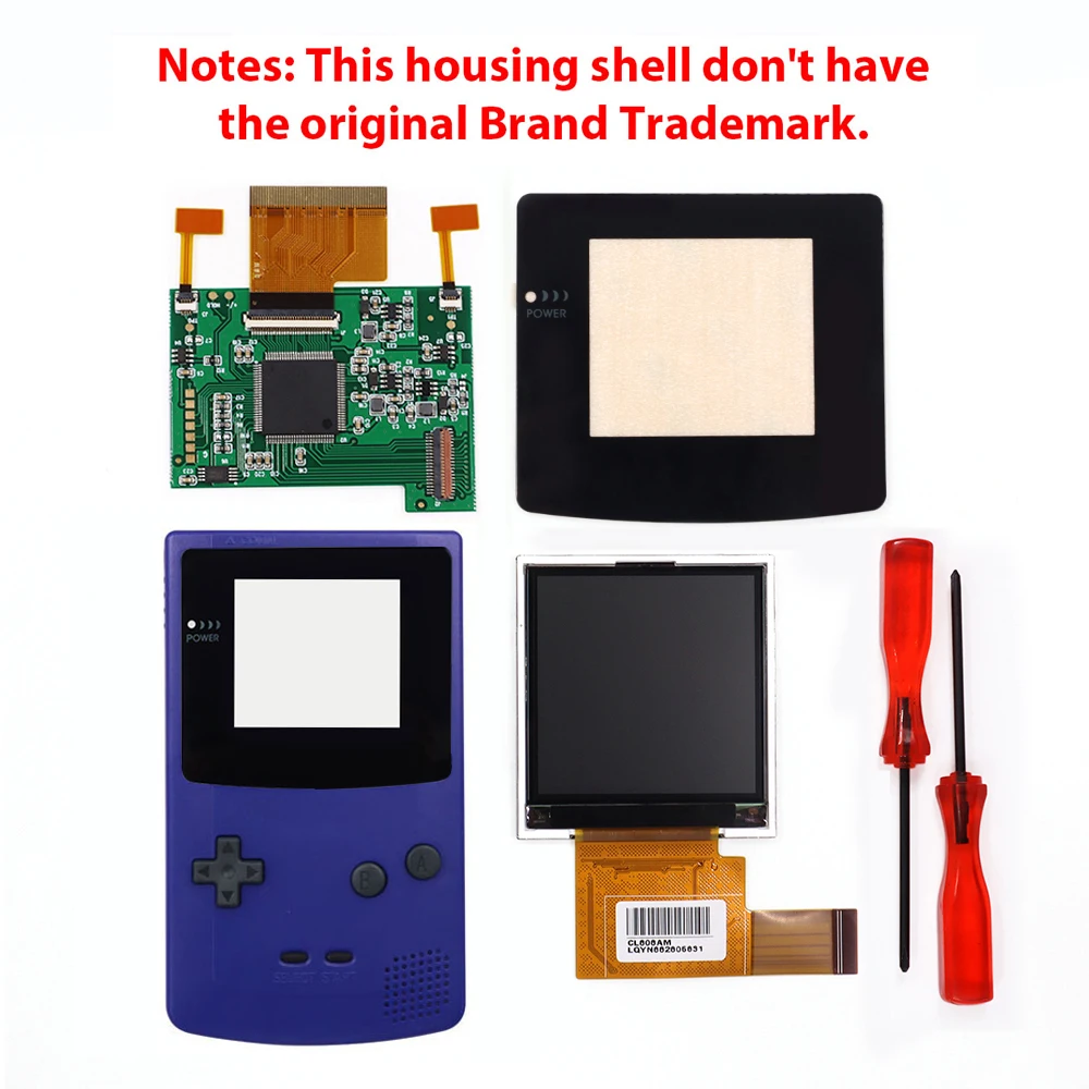 2.2 INCH IPS LCD Screen For GBC Backlight Color Adjust for Gameboy Color Smaller Display Size No cut shell image 3