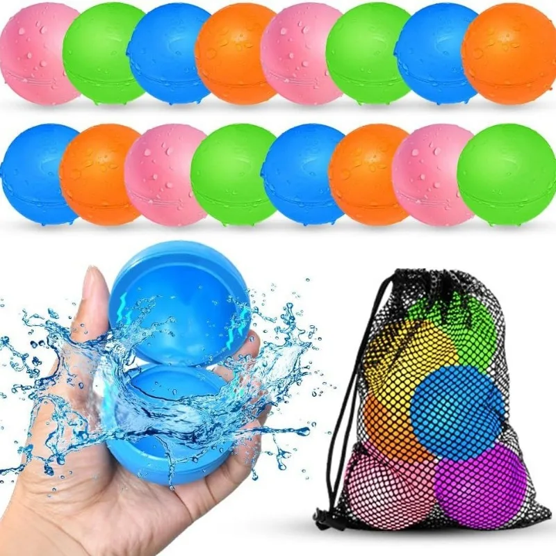 1/6pcs Reusable Water Balloons Soft Silicone Water-Bomb Quick-Fill Water-Balls Summer Pool Beach Party Fun Game Water Toy