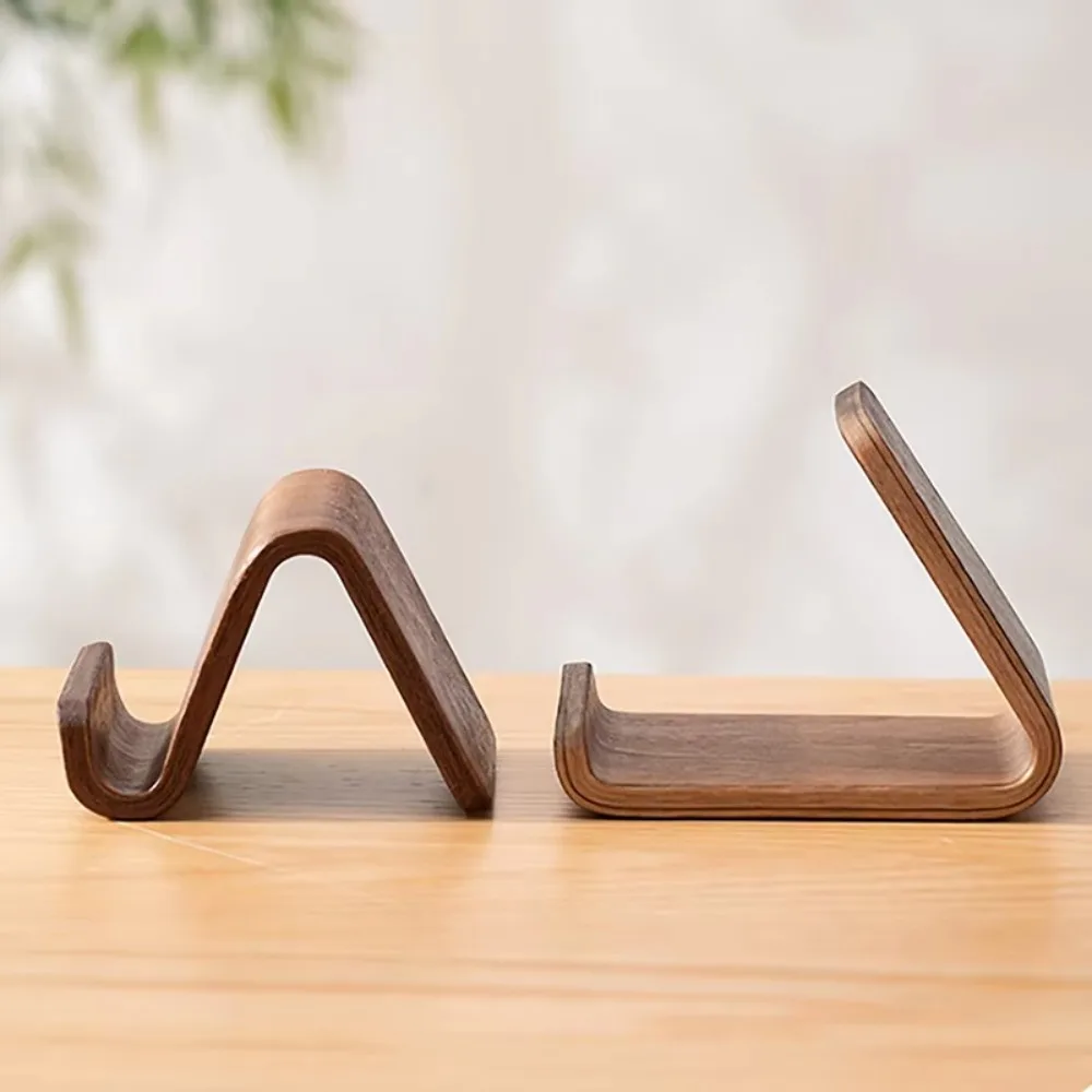 Portable Wooden Phone Holder Stable Solid Business Card Display Rack Small Desktop Decoration Desktop Phone Stand