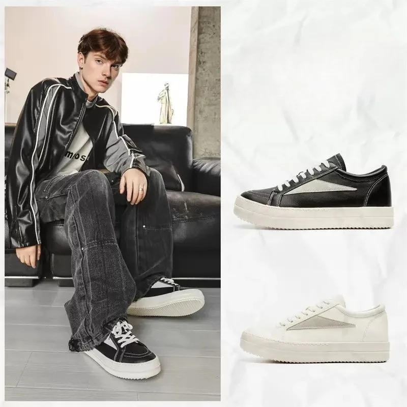 أحذية RO للرجال من الجلد كاجوال أحذية سميكة سوليد أحذية رجالية عصرية أحذية رجالية قابلة للتنفس أحذية لزيادة الارتفاع #1