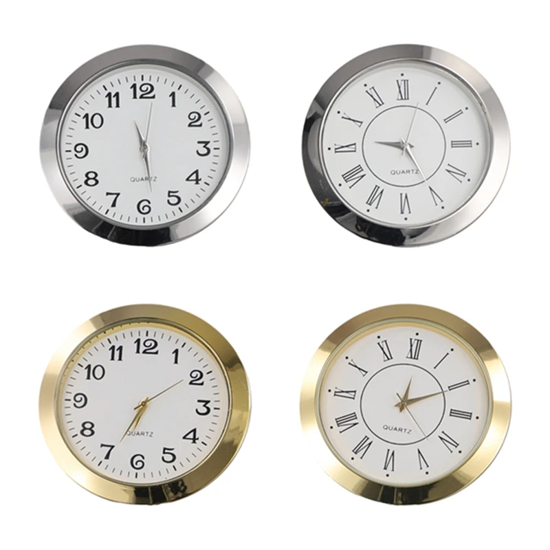 

55Mm Quartz Clock Retro Roman And Arabic Numbers Clock Simple Clock Accessories Inlaid Craft Clock