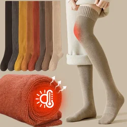 New Fashion Women Overknee Winter Stockings Casual Solid Colors Soft Japanese Style Warm Thermal Socks for Female Long Stockings