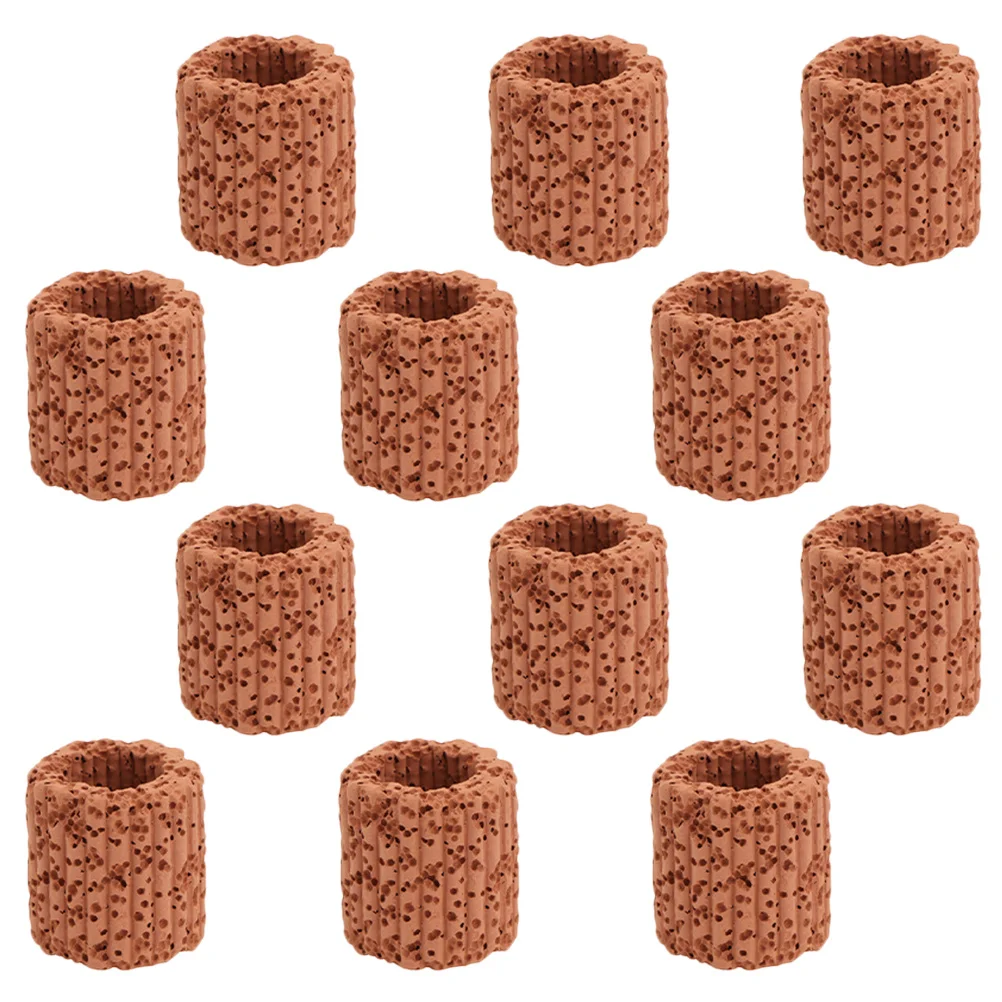 12개 도자기 수족관 식물 고정 링 소형 어항 조경 장식용 식물 고정 링