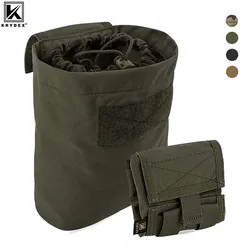 KRYDEX-Tactical Molle Dobrável Dump Pouch, Magazine Recover Drop Pouch, Roll-up Compact Caça Ferramenta Acessórios, Saco Utilitário Cintura