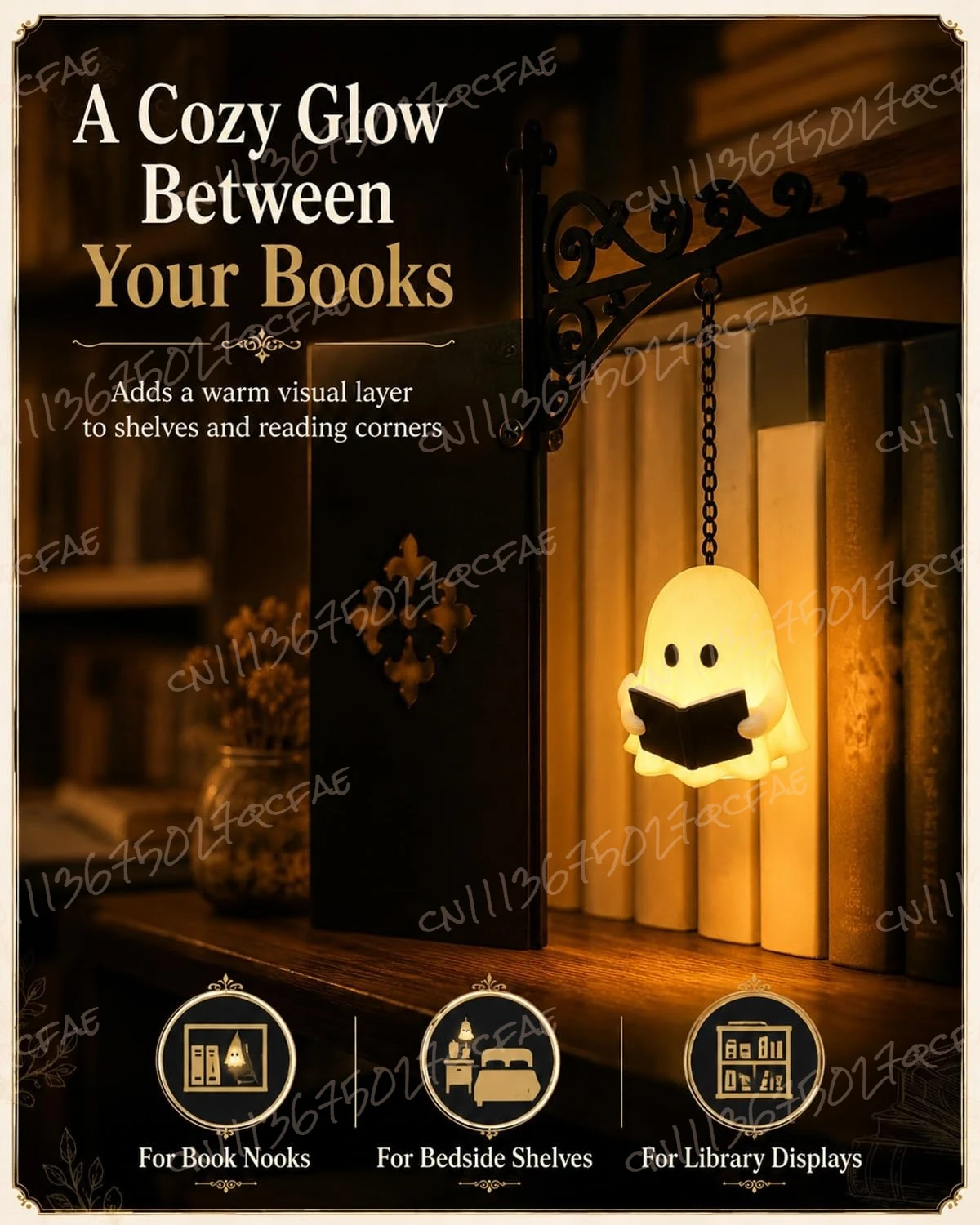 ゴーストブックシェルフランタン、ライブラリーミニランプ、装飾 - Room Decor Lighting Lamp のレビューと価格