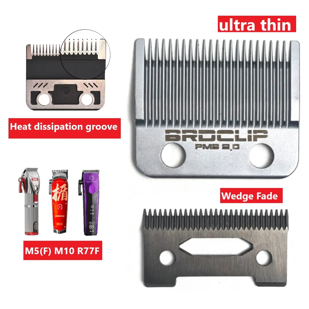 VGR V-003 Madeshow M10 M5 R77F Hair Clipper Blade Trimmer Replacement Original Cutter Head Professional Barber Accessories