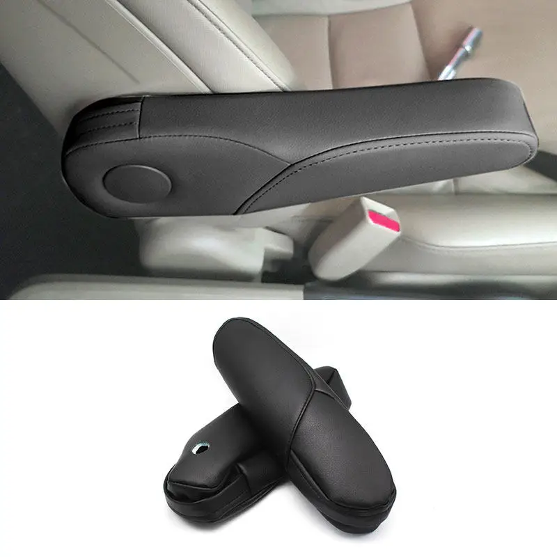 

For Honda CRV 2007 2008 2009 2pcs Right & Left Black Microfiber Leather Side Seat Armrest Handle Decor Cover Protection Trim