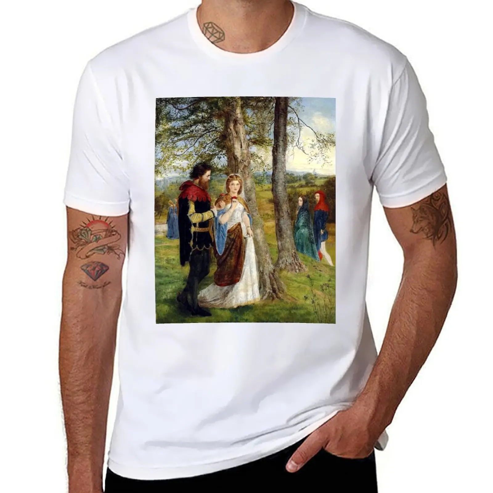 Sir Lancelot and Queen Guinevere - James Archer T-Shirt t shirts for man cotton cotton t shirts man 100% T-shirt